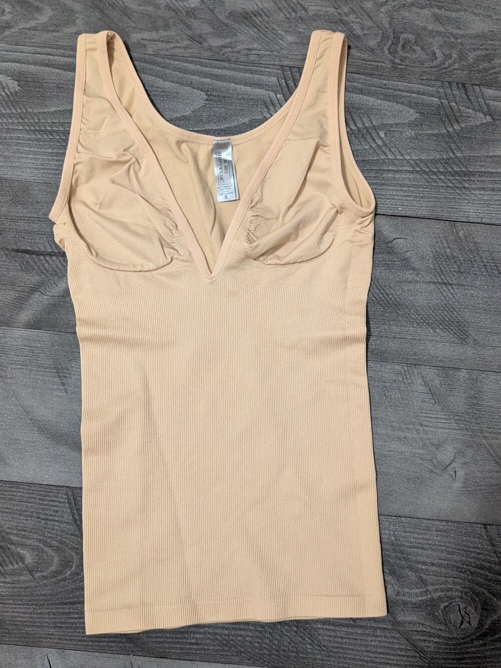 Seamless Nude Shaping Tank with Built-In Bra Size Small